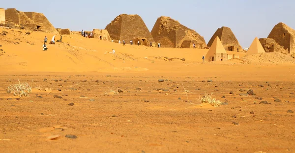 Afrika Sudan Meroe Die Antiken Pyramiden Der Schwarzen Pharaonen Mitten — Stockfoto