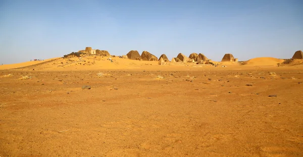 Africe Súdán Meroe Antické Pyramidy Černých Faraonů Uprostřed Poušti — Stock fotografie