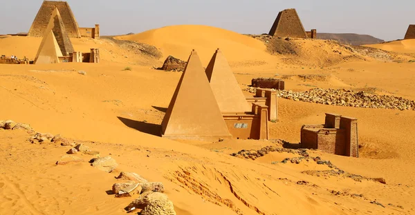 Afrika Sudan Meroe Die Antiken Pyramiden Der Schwarzen Pharaonen Mitten — Stockfoto