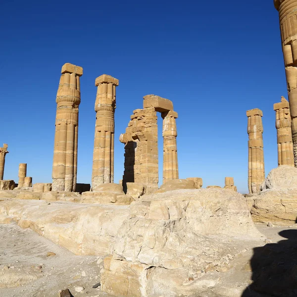 África Sudan Soleb Antigo Templo Dos Faraós Negros Meio Deser — Fotografia de Stock