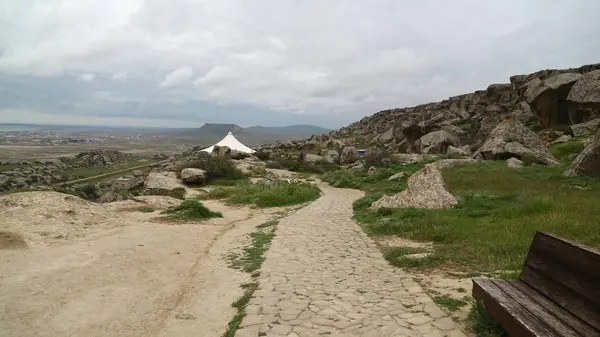 Гобустанська антична доісторична печера — стокове фото