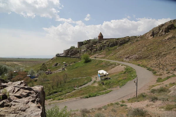 W Armenii Khor Virap Stary Klasztor średniowiecznej architektury ne — Zdjęcie stockowe