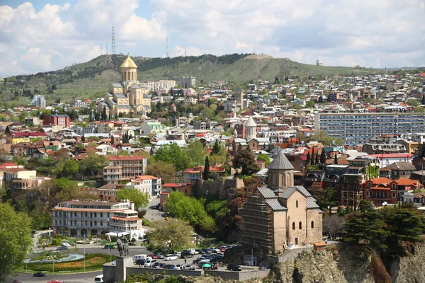 В Грузии с видом на город — стоковое фото