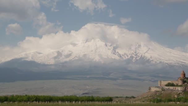 Piękne Stare Khor Virap Klasztor Armenii — Wideo stockowe