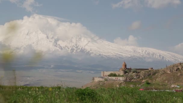 Schönes Antikes Khor Virap Kloster Armenien — Stockvideo