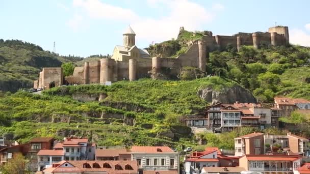 Aufnahmen Der Wunderschönen Stadtlandschaft Von Tiflis Georgien — Stockvideo