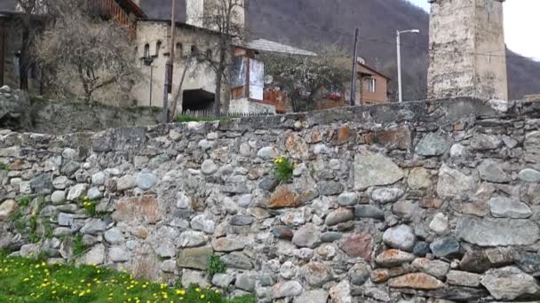 Metraje Del Antiguo Pueblo Mestia Protegido Por Unnesco Georgia — Vídeo de stock