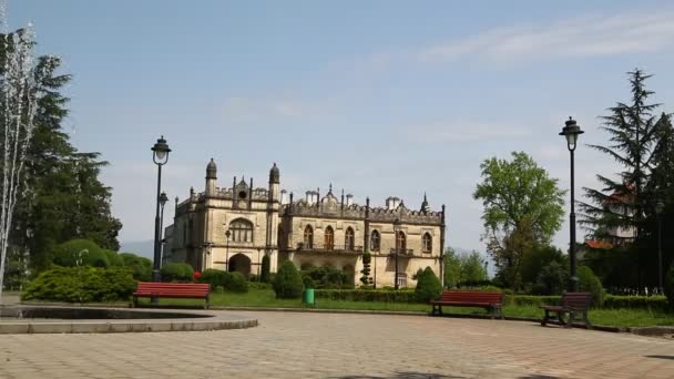 Zdjęcia Pałacu Starego Budynku Zabytków Ochrony Przez Unesco Dadiani Gruzja — Wideo stockowe