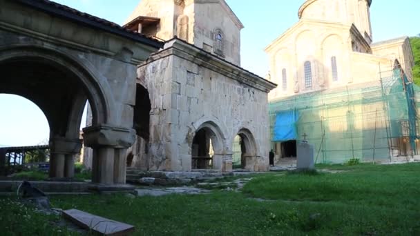 Gelati Manastırı Kafkas Tarihi Topraklarının Antik Mirası Unesco Gürcistan Tarafından — Stok video