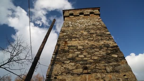 Кадры Старой Деревни Местиа Охраняемой Уннеско Джорджия — стоковое видео