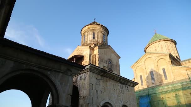 Gelati Manastırı Kafkas Tarihi Topraklarının Antik Mirası Unesco Gürcistan Tarafından — Stok video