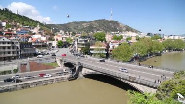 Gürcistan, Tiflis - Çerkez mayıs 2019 - Tiflis güzel şehir manzarası görüntüleri, Gürcistan