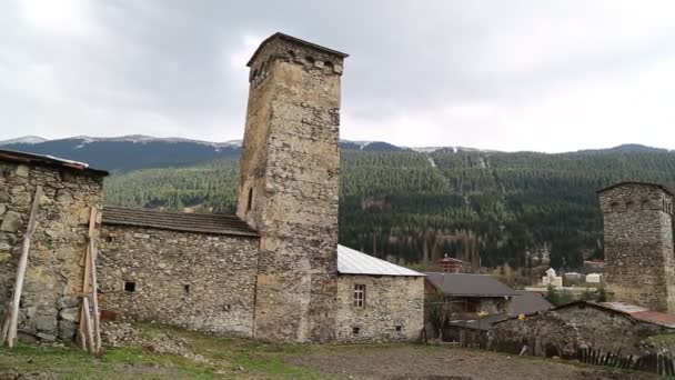 Séquence Vidéo Vieux Village Mestia Protégé Par Unnesco Géorgie — Video