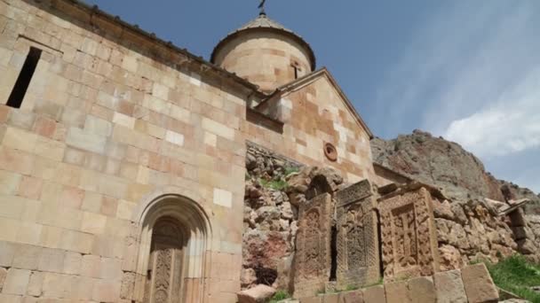 Dağdaki Eski Manastır Noravank Görüntüleri Ermenistan — Stok video