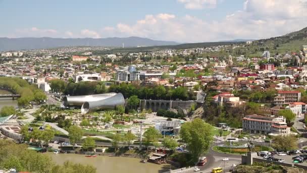 Beelden Van Het Prachtige Stadsbeeld Van Tbilisi Georgië — Stockvideo