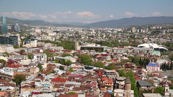 Záběry Nádherné Cityní Krajinu Tbilisi Gruzie — Stock video