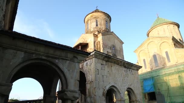 Gelati Kolostor Antik Öröksége Kaukázusi Történelmi Földre Védi Unesco Grúzia — Stock videók
