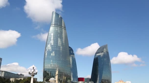 Imágenes Hermosa Ciudad Bakú Día Soleado Azerbaiyán — Vídeos de Stock