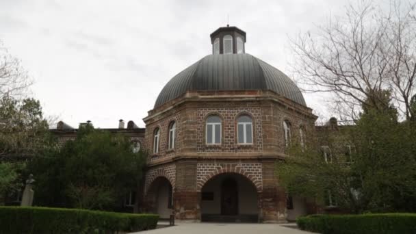 Beelden Van Oude Gebouw Historische Site Beschermen Door Unesco Echmiadzin — Stockvideo