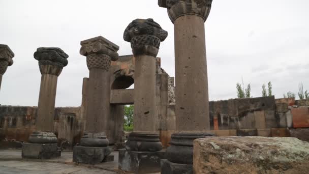 Antik Zvartnots Katedral Armenien — Stockvideo