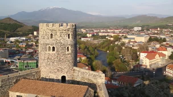 Zamek Achalciche Zabytkowe Dziedzictwo Kaukaskiego Krajobrazu Historycznego Gruzji — Wideo stockowe