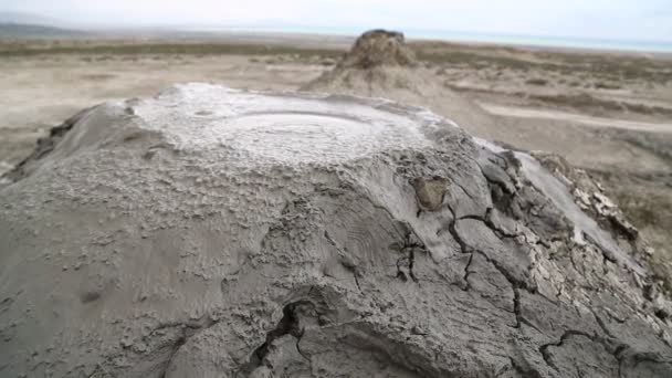 Gobustan Wulkanicznej Ziemi Cieczy Wrzącej Błota Azerbejdżanie — Wideo stockowe