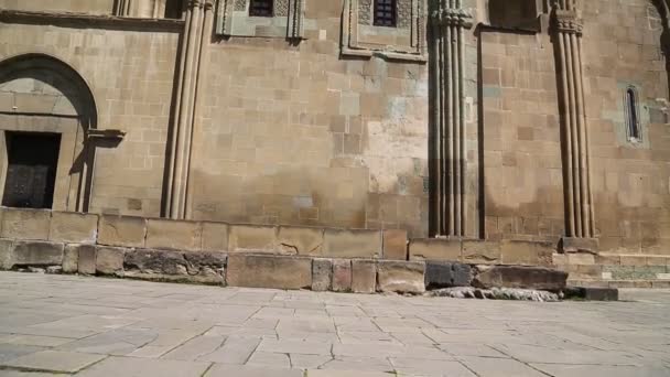 Svetitskhoveli Katedralin Güzel Görünümü Gürcistan Antik Miras — Stok video