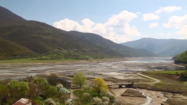 Vista Panorámica Del Río Antiguo Castillo Tierra Antigua Georgia — Vídeos de Stock