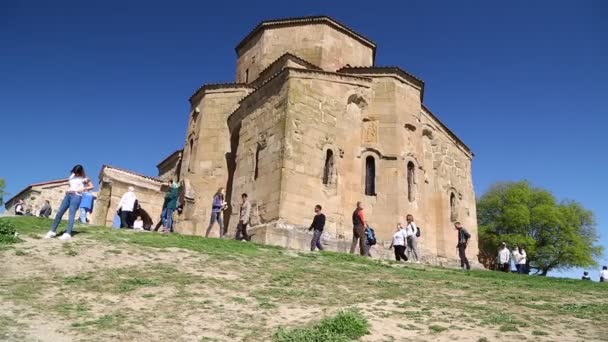 Tourists Walking Old Chaterdal Historical Site Georgia — Stock Video