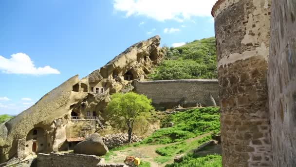 Hermosa Vista Del Monasterio Ubdano Patrimonio Antiguo Georgia — Vídeo de stock