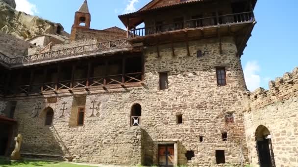 Hermosa Vista Del Monasterio Ubdano Patrimonio Antiguo Georgia — Vídeo de stock