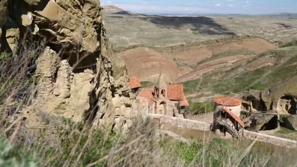 Wunderschöner Blick Auf Das Ubdano Kloster Das Antike Erbe Georgien — Stockvideo