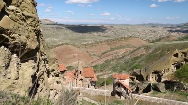 Vacker Utsikt Över Ubdano Kloster Det Antika Arvet Georgien — Stockvideo