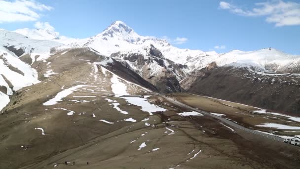 Kazbegi Güzel Dağlar Gürcistan — Stok video