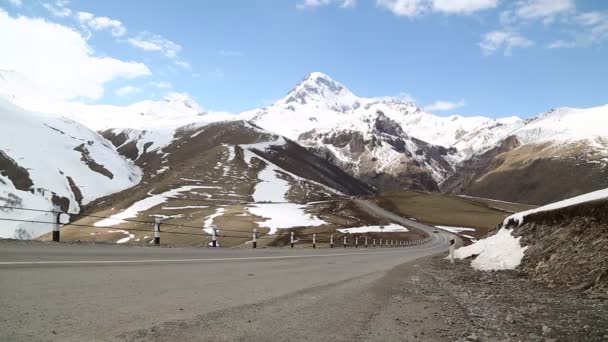 Kazbegi Güzel Dağlar Gürcistan — Stok video