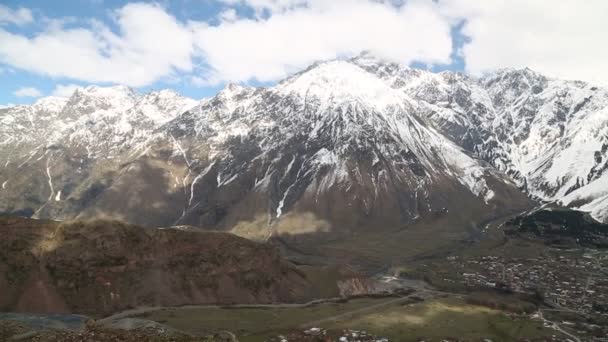 Wunderschöne Berge Kasbegi Georgien — Stockvideo