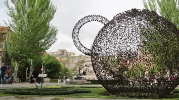 Armenia Yerevan Mungkin 2019 Turis Berjalan Pusat Kota — Stok Video