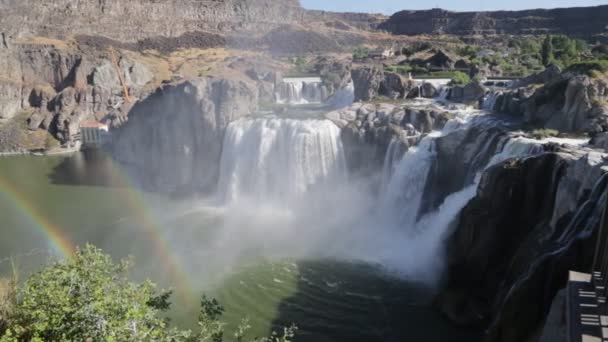 Krásný Pohled Dvojí Vodopády Idahu Usa — Stock video