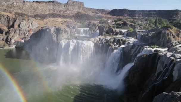 Hermosa Vista Las Cataratas Gemelas Idaho — Vídeo de stock