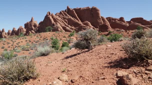 Prachtig Uitzicht Het Arches National Park — Stockvideo