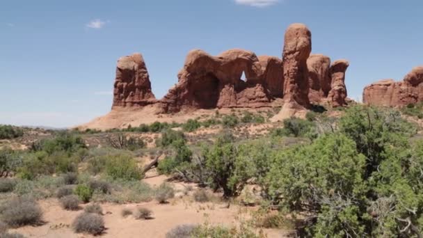 Prachtig Uitzicht Het Arches National Park — Stockvideo