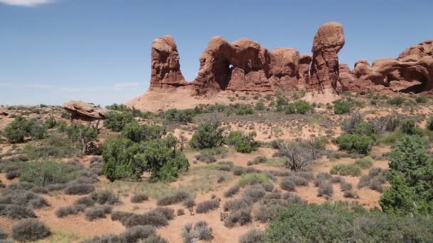 Prachtig Uitzicht Het Arches National Park — Stockvideo