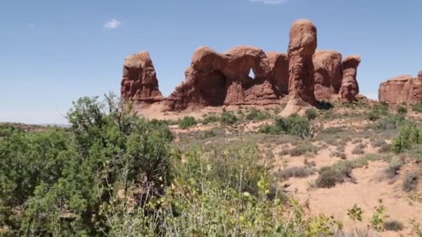 Prachtig Uitzicht Het Arches National Park — Stockvideo