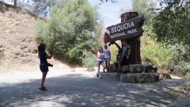 Mensen Sequoia Park — Stockvideo