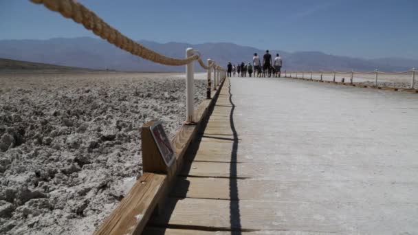 Persone Che Camminano Nel Parco Della Valle Della Morte Negli — Video Stock