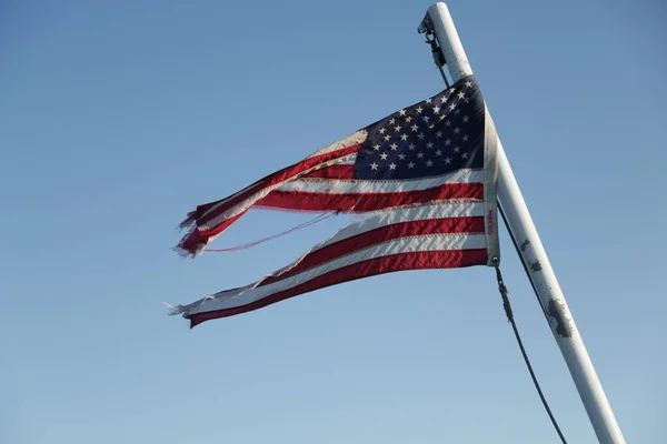 Usa the waving flag in the sky — Stock fotografie