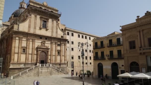 Vacker Stad Och Antika Landmärke Sicilien Italien — Stockvideo