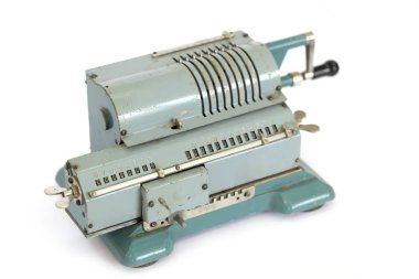 Beyaz arka plan üzerinde hesap makinesi