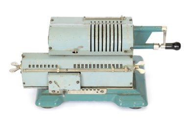 Beyaz arka plan üzerinde hesap makinesi