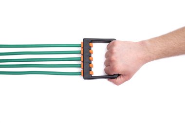 Beyaz arka plan üzerinde el genişletici